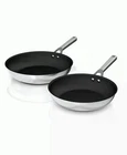2-PIECE Ninja Foodi Neverstick Silver Stainless Frying Pans Set (10.25" & 12") New. Price: $126.99.