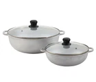 Imusa 2.5/7.0QT Cast Aluminum Caldero 2PC Set With Glass Lid - 22/30CM New. Price: $29.97.