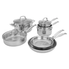 Pot And Pan Set 10 Pc Stainless Steel Clad H3 Henckels Induction Durable New. Price: $369.99.