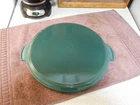 Creuset France 32 Round Grill Pan Green Enamel Cast Iron Very Clean! Used. Price: $44.95.