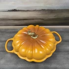 Creuset Enameled Cast Iron Figural Pumpkin Cocotte 2 3/4 Qt. Persimmon Flaws New. Price: $279.95.