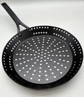 Bk Pre-seasoned Carbon Steel 12" Bbq Frying Pan Skillet Perforated Grill Black New. Price: $41.65.
