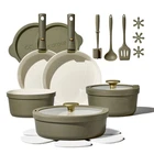 Ceramic Cookware Set 21 Piece Detachable Handles Non Stick Induction Pfas Carote New. Price: $136.70.