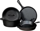 Lodge Seasoned Cast Iron Bundle. 10.5" Griddle, 8" Piece, Black New. Price: $149.58.