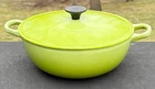 Le Creuset 22 Cast Iron Kiwi Round Soup/stew Pot Marmite 2-3/4" Qt. Used. Price: $180.00.