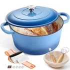 E-far Enameled Dutch Oven Pot For Bread Baking, 6QT Cast Iron Cookware New. Price: $100.15.