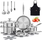 Stainless Steel Cookware Set, 16-PIECE Pots And Pans Non Toxic, Kitchen Indu New. Price: $94.99.
