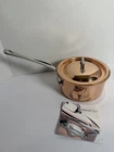New Mauviel Cuprinox Copper Sauce Pan 6501.14 W/ Lid, 14CM, 1.2 Liter. Price: $249.00.