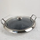 Curtis Stone Dura-pan 14" Everyday Non-stick Skillet W/ Handles + Glass Lid Used. Price: $39.99.