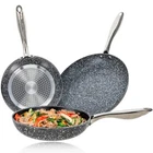 Potted Nonstick Frying Set - 3 Piece Induction Bottom Breakfast New. Price: $51.81.