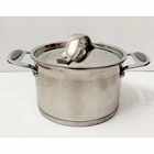 David Burke Stainless Steel Pot Stock With Lid 4 Quart Pourable Spout Used. Price: $26.00.