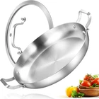 Inqibee 13 Inch Stainless Steel Paella Pan Lid Large Frying Skillet Double New. Price: $97.48.