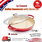 Creuset Buffet Casserole 3.5 Quart With Glass Lid Enameled Cast Iron New. Price: $189.99.