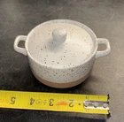 Dolly Parton Speckled Stoneware Casserole Dishes With Lids Used. Price: $12.00.