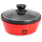Elite Cuisine EGL5101 8.5" Round Personal Skillet With Glass Lid, Red New. Price: $35.10.