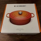 Le Creuset Signature 6.75 Qt Oval Dutch Oven Flame Cast Iron Nib New In Box. Price: $369.99.