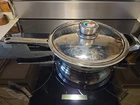 Rainbow Stainless Steel Nutri-thermic Compact Base 10" Saute Pan W/ Lid Used. Price: $89.99.
