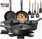 19 Pcs Pots And Pans Set Non Stick, Black Titanium Induction Kitchen Cookware New. Price: $135.70.