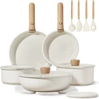 Carote 19PCS Pots And Pans Non Stick, Cookware Sets Piece, Cream White New. Price: $103.92.