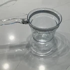 Pyrex 6283 Clear Glass 1.5 Qt Saucepan Long Handle W/ Stainless Band Used. Price: $25.00.