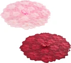 Charles Viancin - Set Of 2 Geranium 4 Inch Silicone Drink Covers Airtight Seal New. Price: $26.53.
