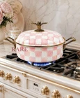 Mackenzie-childs Rosy Check 5 Quart Large Casserole New Original Box. Price: $275.00.