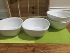 Gibson Designs Linen Set Of Four Square Textured Cereal Bowls 6.5'' Mint Used. Price: $61.60.
