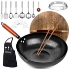 Kaqinu 14 Piece Carbon Steel Pan, Woks & Stir-fry Pans Set 12.6'', Black New. Price: $60.54.