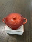 Creuset Eiffel Tower 8 Oz Mini Round Cocotte Petite Casserole Cerise Red New. Price: $59.99.