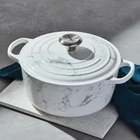 Creuset 4.5 Quart Signature Round Dutch Oven, Marble New. Price: $395.00.