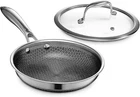 Hexclad Hybrid Nonstick 8-INCH Frying Pan W/tempered Glass Lid Used. Price: $69.75.