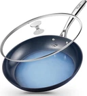 Koch Systeme Cs 14 Inch Ceramic Nonstick Frying Pan With Lid, Blue, Oven #R048 New. Price: $44.09.