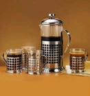 Epoca Laroma Coffee Press Gift Set & 4GLASS Mugs, New!!. Price: $46.99.