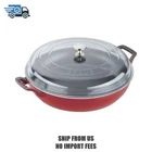 Staub Cast IRON3.5 Qt, Braiser With Glass Lid, Cherry New. Price: $461.98.