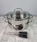 Nuwave Ultimate Cookware Set Steamer & Fondue 12 Pc Stainless Steel Complete Used. Price: $34.87.