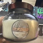 True Living Weathered Oak Scented Jar Candle 15OZ Multiple Wicks Glass White New. Price: $14.00.