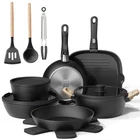 Bazova Pots And Pans Set Non Stick Ceramic Cookware 19PCS, Black New. Price: $109.99.