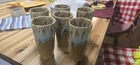 Ceramic Tumbler Glasses Set Of 6 Brown Cream Glossy Usa Round Pottery Used. Price: $30.00.