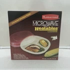 Vintage Rubbermaid Heatables Cookware Covered Divided Plate With Lid New. Price: $19.50.