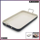 Greenpan 18" X 11" Double Burner Griddle Pan, Hard Anodized Healthy Ceramic Nons New. Price: $90.24.
