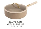 Thyme & Table Taupe 3.5 Quart Nonstick Aluminum Saute Pan W/lid New. Price: $42.40.