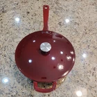 Kirkland Signature Cast Iron Frying Pan 4 Qt. Skillet W/ Lid Enameled Interior Used. Price: $39.99.