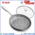 Michelangelo Granite Frying Pan With Lid Nonstick 12 Inch Toxic New. Price: $59.13.