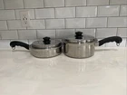 Saladmaster Cookware TP304S Stainless Steel Five Star 9 Fry/saute Pans With Lids Used. Price: $99.99.
