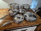 Belgique 14-PIECE Stainless Steel Cookware Set 6 Qt Stock Pot Steamers Saucepans Used. Price: $225.00.