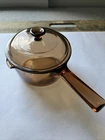 Vintage Vision Pyrex Corningware Amber 1L Glass Cooking Pot W/ Spout And Lid Usa Used. Price: $19.95.