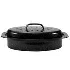 Jy Cookment Granite Roaster Pan, Small Enameled Roasting 13INCH, Black New. Price: $38.12.