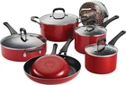 Tramontina Cookware W/lids 11-PIECE Non Stick Aluminum Pots And Pans Set-red New. Price: $182.16.