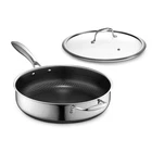 Hexclad Hybrid Nonstick Deep 4.5-QUART, Silver/stainless Steel New. Price: $296.10.