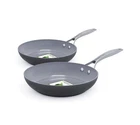 Greenpan Paris Pro Hard Anodized Ceramic 8" & 10" Frying Skillet Set - Gray New. Price: $98.63.